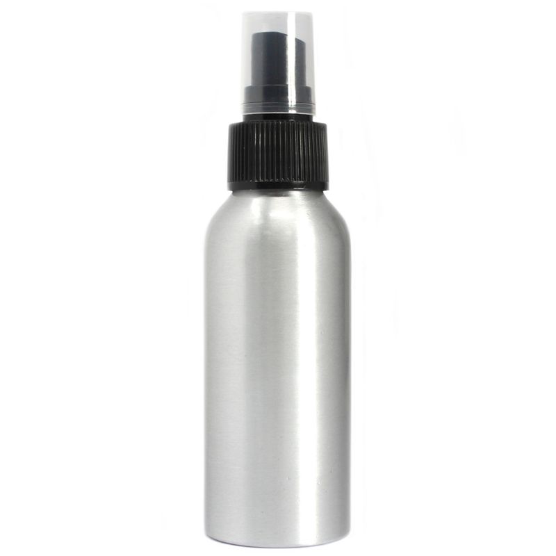 Bouteille en aluminium de 100 ml avec pompe noire