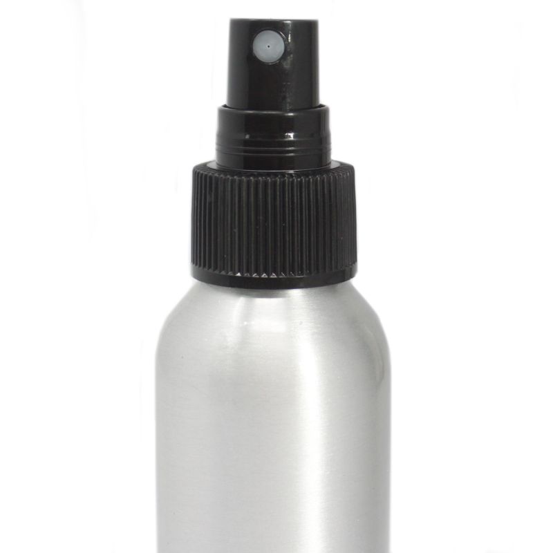 Bouteille en aluminium de 100 ml avec pompe noire