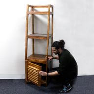 Présentoir en Bois Recyclé Teck