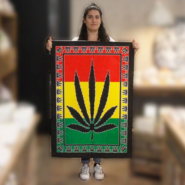 Tenture coton - Feuille de Cannabis