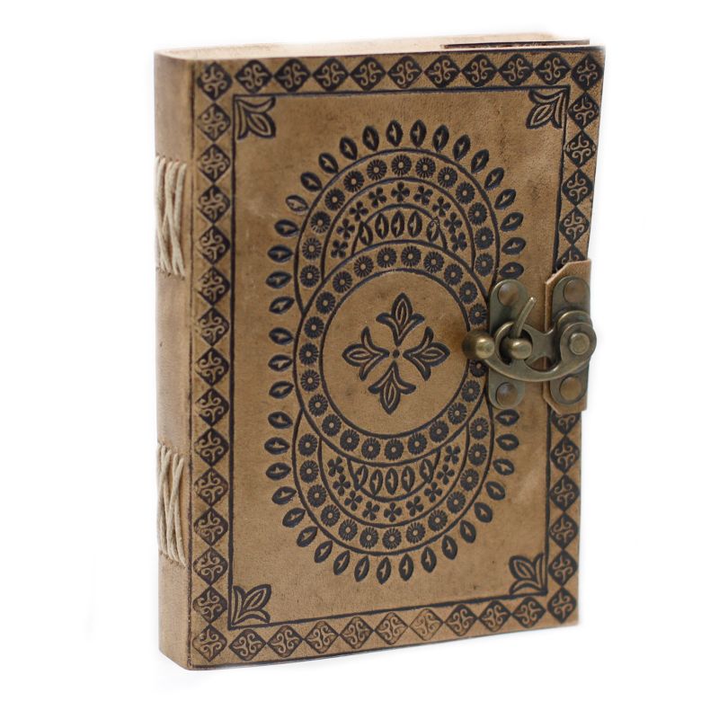 Carnet En Cuir Mandala (7x5")