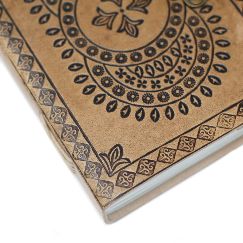 Carnet En Cuir Mandala (7x5")