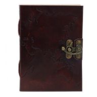 Carnet En Cuir Carte Du Monde (7x5")