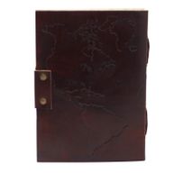 Carnet En Cuir Carte Du Monde (7x5")