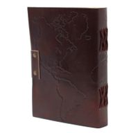 Carnet En Cuir Carte Du Monde (7x5")
