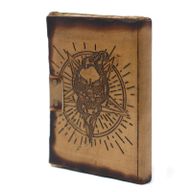 Carnet En Cuir Pentagramme et Crâne Avec Détails De Brûlures (7x5")