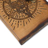 Carnet En Cuir Pentagramme et Crâne Avec Détails De Brûlures (7x5")