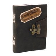 Carnet En Cuir Noir Confessions Avec Verrou (7x5")