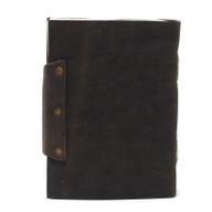 Carnet En Cuir Noir Confessions Avec Verrou (7x5")
