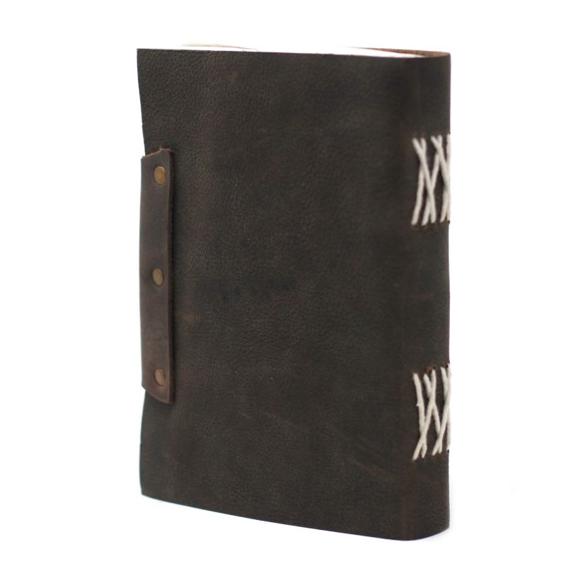 Carnet En Cuir Noir Confessions Avec Verrou (7x5")