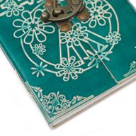Carnet En Cuir Vert Havre De Paix Avec Verrou (7x5")