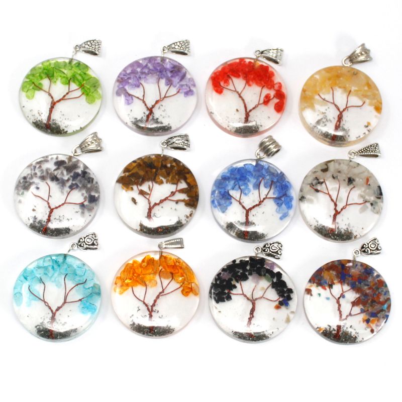 Pendentifs Orgonite -  Arbre Amethyste Multi