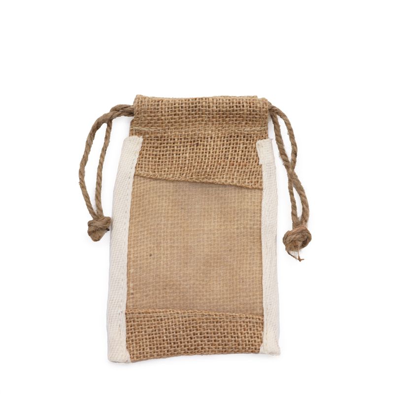 Petite Pochette Jute Lavé - 10x15cm