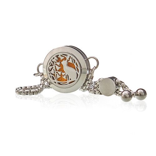 Bracelet Chaîne Diffuseur Aromathérapie - Chat 20mm