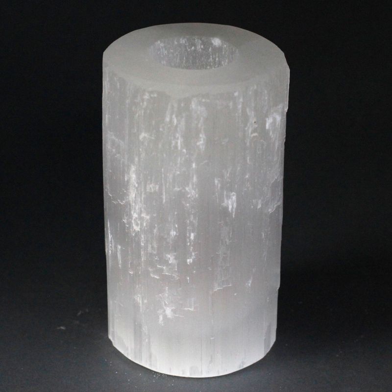 Bougeoir Sélénite Cylindre- 15 cm