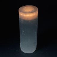 Bougeoir Sélénite Cylindre - 20 cm