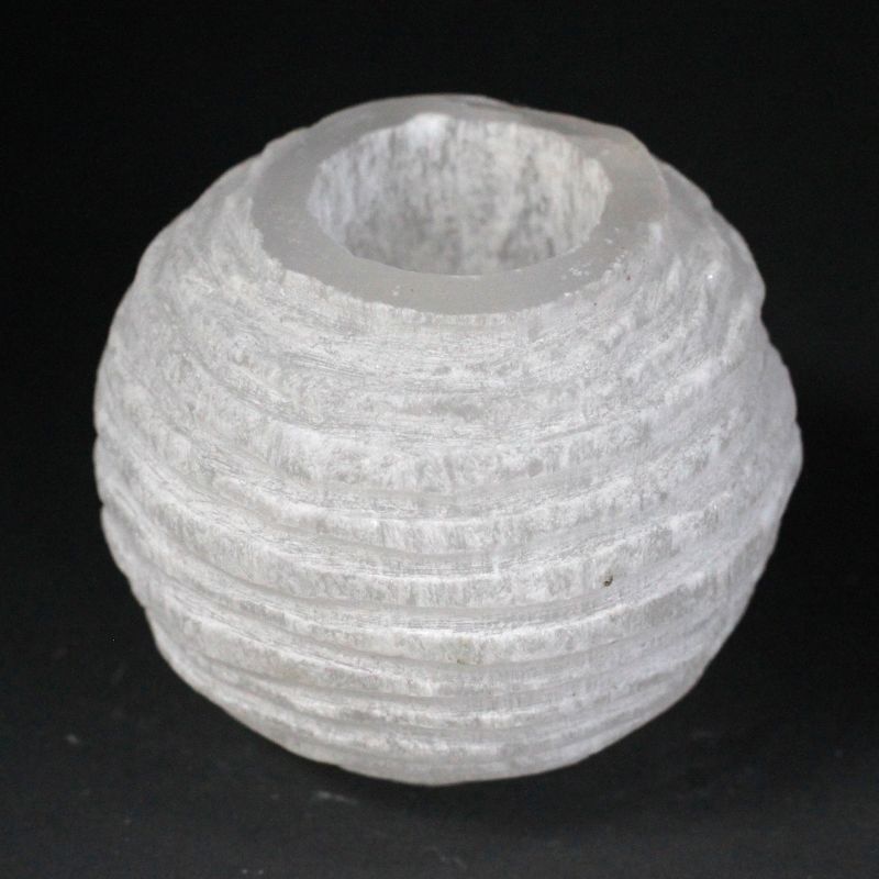 Bougeoir Sélénite Flocon - 8 cm