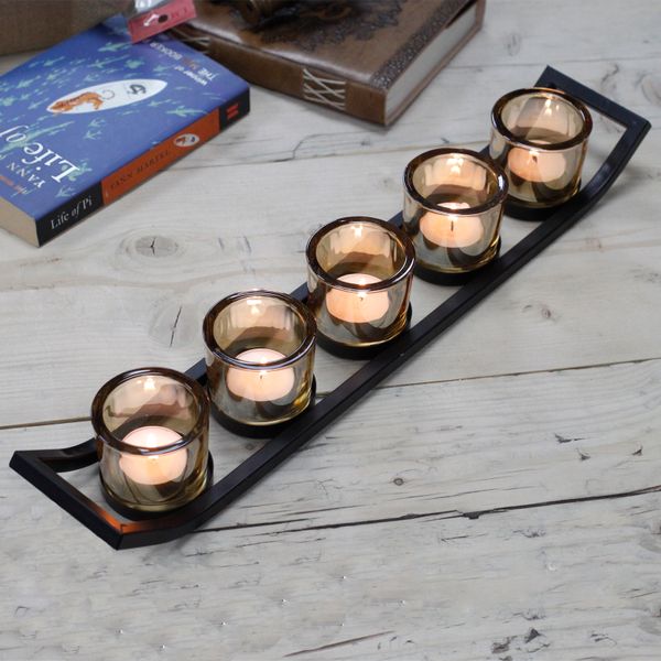 Bougeoir Votif en Fer - 5 Coupes Luge