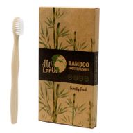 Pack Familial de 4 Brosse à Dents en Bambou - Blanc - médium