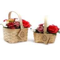 Bouquet Panier en Osier medium - Rouge