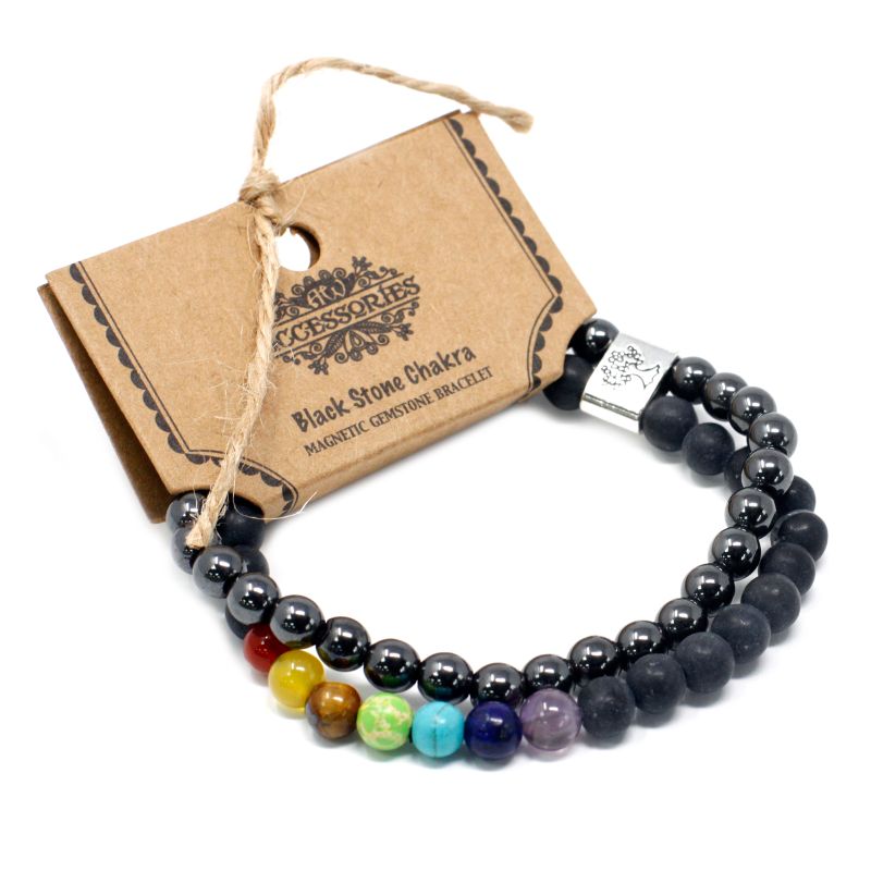 Bracelets Magnétiques Gemme - Pierre Noire Chakra