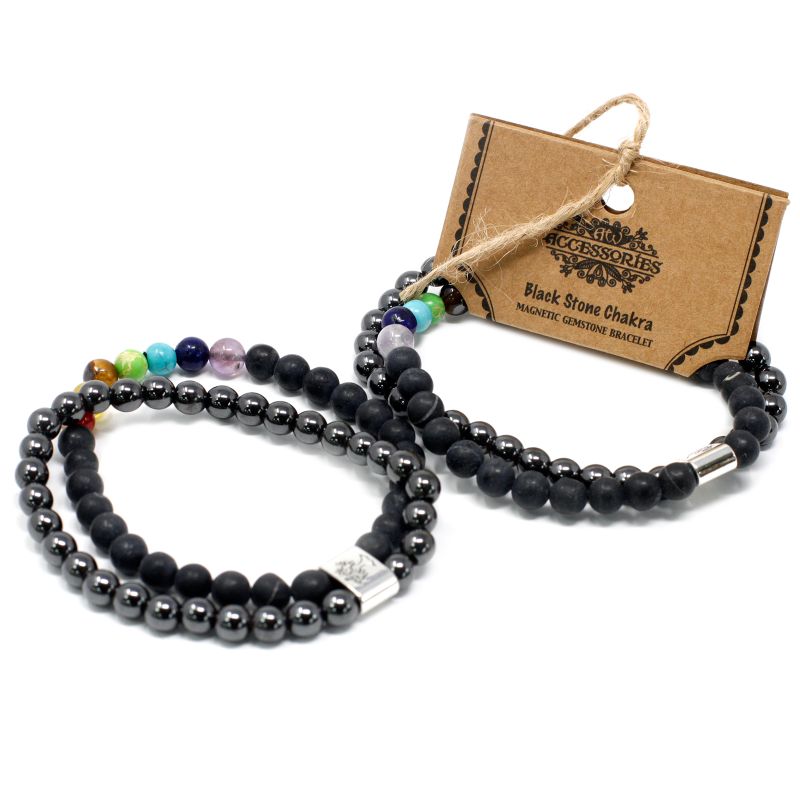 Bracelets Magnétiques Gemme - Pierre Noire Chakra