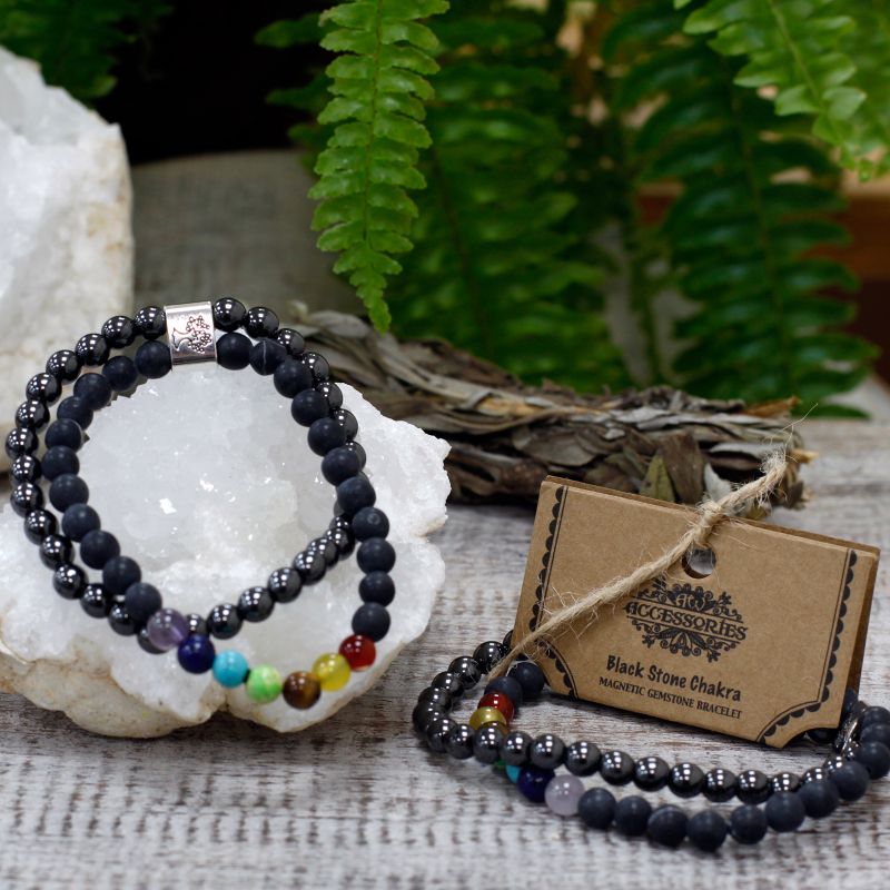 Bracelets Magnétiques Gemme - Pierre Noire Chakra