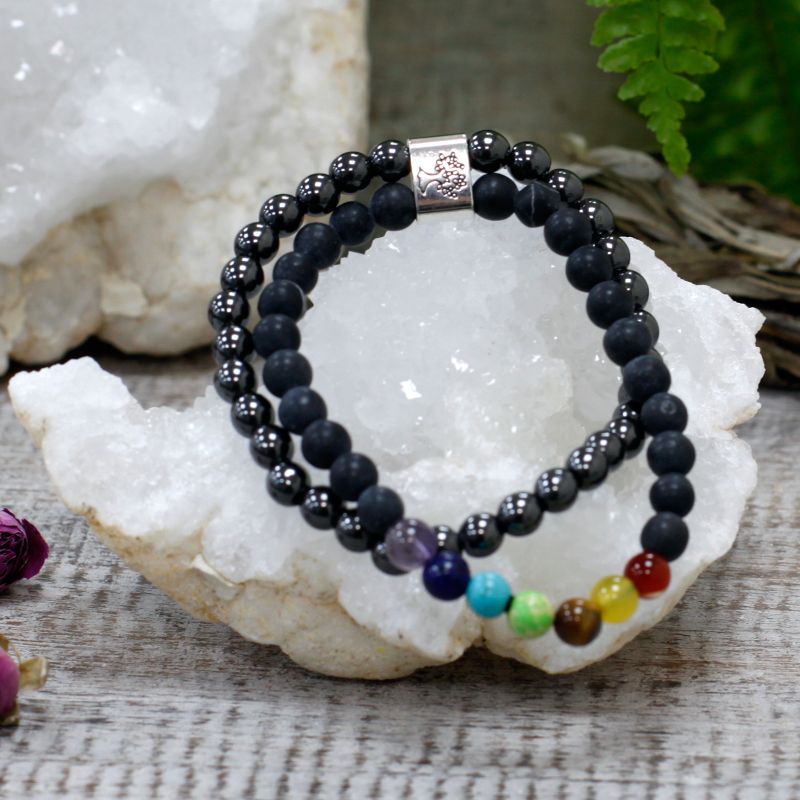 Bracelets Magnétiques Gemme - Pierre Noire Chakra