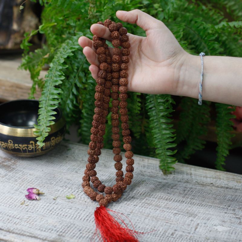 Mala Rudraksha 108 Perles - Marron