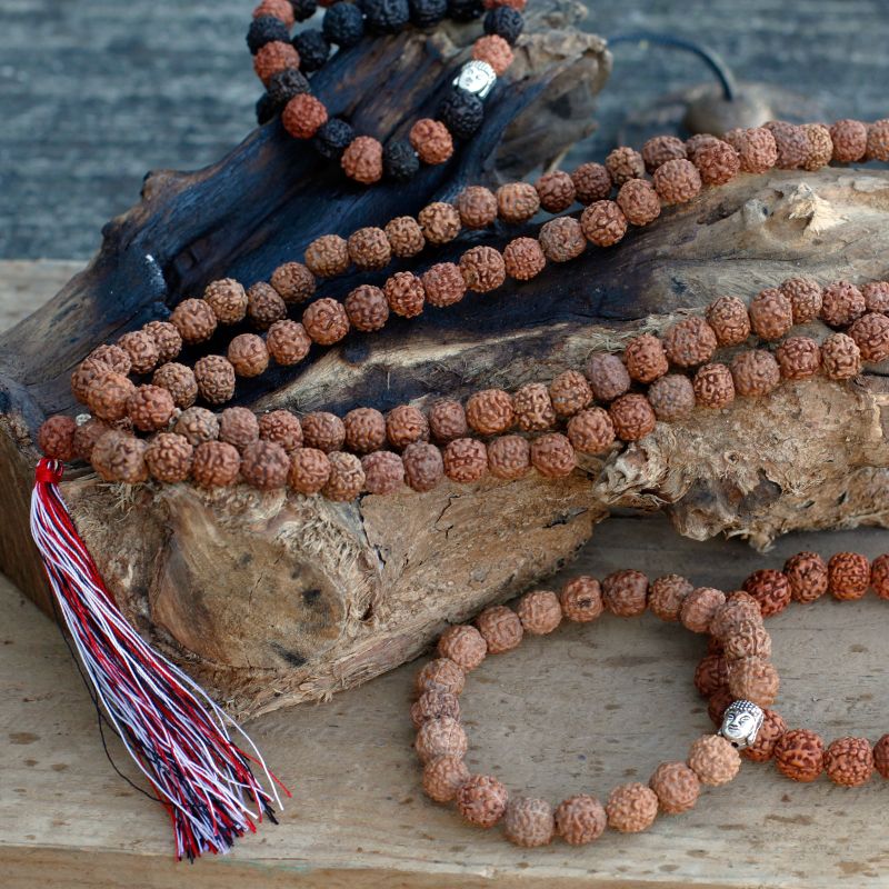 Mala Rudraksha 108 Perles-Naturel