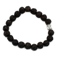 Mala Rudraksha  Bracelet Bouddha-Noir