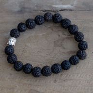 Mala Rudraksha  Bracelet Bouddha-Noir