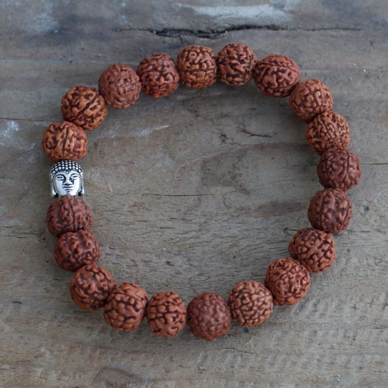 Mala Rudraksha Bracelet Bouddha-Naturel