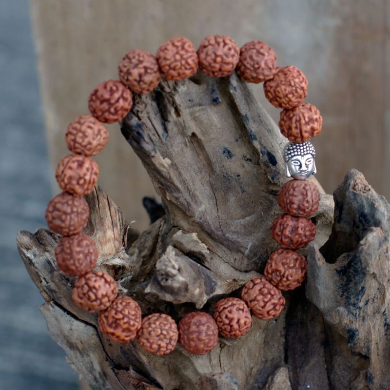 Mala Rudraksha Bracelet Bouddha-Naturel