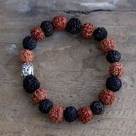 Mala Rudraksha Bracelet Bouddha-Mix