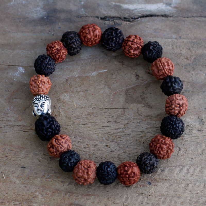 Mala Rudraksha Bracelet Bouddha-Mix