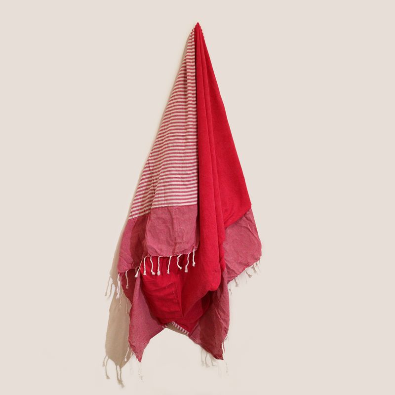 Serviette Paréo Coton - 100x180 cm - Rose
