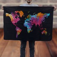 Décoration Murale en Coton - Monde