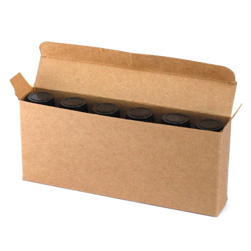Boîtes Kraft 6 Flacons 10ml - Marron