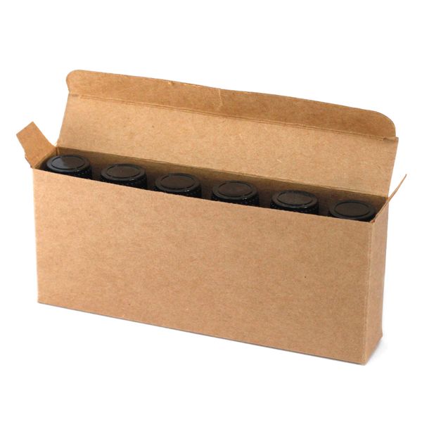 Boîtes Kraft 6 Flacons 10ml - Marron