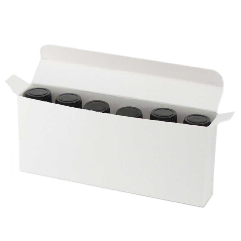 Boîtes Kraft 6 Flacons 10ml - Blanc