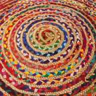 Tapis Rond Jute et Coton Recyclé - Multi 150 cm