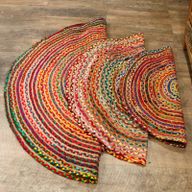 Tapis Rond Jute et Coton Recyclé - Multi 120 cm
