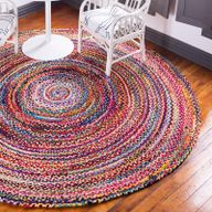 Tapis Rond Jute et Coton Recyclé - Multi 90 cm