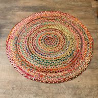 Tapis Rond Jute et Coton Recyclé - Multi 120 cm
