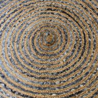 Tapis Rond Jute et Denim Recyclé - 150 cm