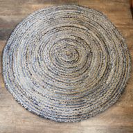 Tapis Rond Jute et Denim Recyclé - 150 cm