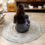 Tapis Rond Jute et Denim Recyclé - 150 cm