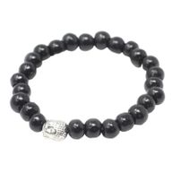 Bracelet Bouddah Perles de Bois Sombre