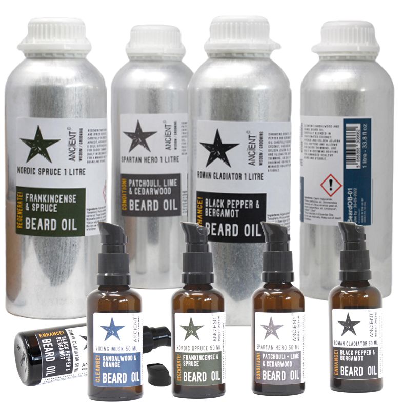 1 litre d'huile à barbe - Viking Musk - Nettoie !
